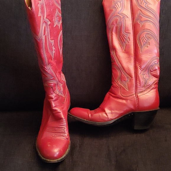 tall red cowgirl boots